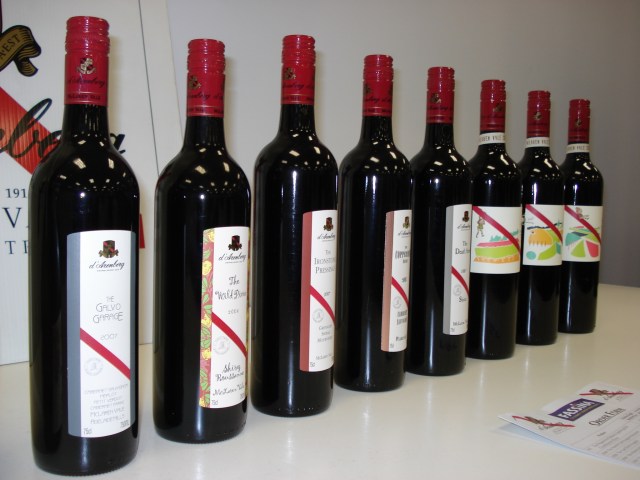 d'Arenberg reds on tasting